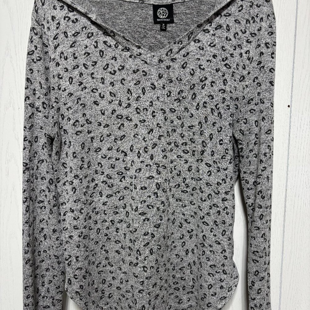 Bobeau  Super Soft Lightweight Knit Heather Gray Hoodie